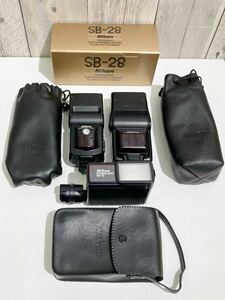 D6656 ジャンク Nikon フラッシュ バッテリー不良 SB-12 SB-24 SB-28 x3台　専用ケース付　