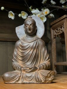 極細工 仏教古美術 仏像 ガンダーラ石仏 Gandhara ガンダーラ美術 石仏 仏像 装飾 置物 装飾 収蔵 コレクション