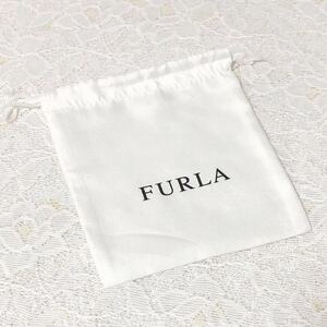フルラ「FURLA」 小物用保存袋（2637）内袋 布袋 付属品 巾着袋 ミニ巾着 11×13cm 小さめ ミニサイズ ホワイト 布製 巾着ポーチ