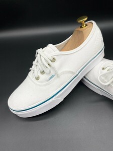 衝撃プライス！『最強スタメンの1足！』【VANS バンズ/オーセンティック】高級キャンバススニーカー！ホワイト/jp24cm！4.17