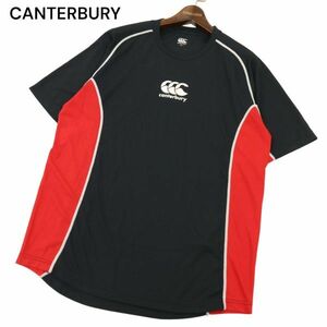 CANTERBURY カンタベリー ロゴ★ 切替 半袖 ストレッチ カットソー Tシャツ Sz.4L　メンズ ラグビー 大きいサイズ 特大　C4T04356_5#D