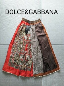 新品 DOLCE＆GABBANA ロングスカート 未使用 確実正規 ドルガバ シルクスカート コレクション