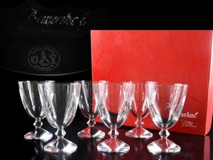 【雲】某有名資産家収蔵品 最高級 BACCARAT バカラ ワイングラス 6客セット 古美術品(クリスタルガラス)Y415 DTnhg