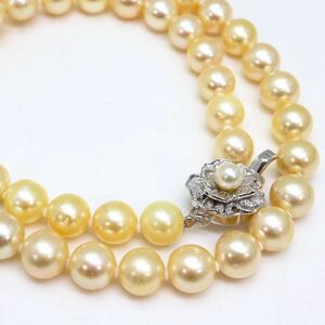 良品!!＊アコヤ本真珠ネックレス＊b 約35.1g 約42.5cm 約7.5~8.0mm 大珠 あこや パール pearl necklace jewelry silver DB0/DB0