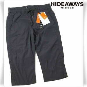 新品1円～★HIDEAWAYS NICOLE ハイダウェイ ニコル メンズ 春夏 ストレッチタフタクロップドパンツ 44 S ブラック 黒 正規店本物◆1067◆