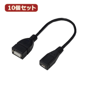 変換名人 10個セット USBケーブル20 A(メス) to micro(メス) USBAB/MCB20X10 /l