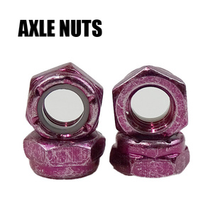 SW AXLE NUTS/アクセルナット メタリックピンク 4個1セット スケートボード用パーツ スケボーSK8 工具別売り 2022[返品、交換不可]