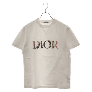 DIOR ディオール 21SS Oversized Dior Flowers Tee オーバーサイズ ディオールフラワー刺繍 半袖Tシャツ ホワイト 113J686A0554