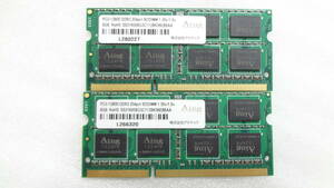 複数入荷 ノートパソコン用メモリ アドテック Aing PC3-12800 DDR3 204Pin SODIMM 1.35v/1.5v 8GB × 2枚組 中古動作品(A64)