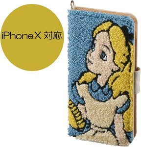 在庫処分 サンクレスト iDress iPhoneXS iPhoneX 5.8インチ対応 手帳型 ケース サガラ刺繍カバー ディズニーキャラクター アリス
