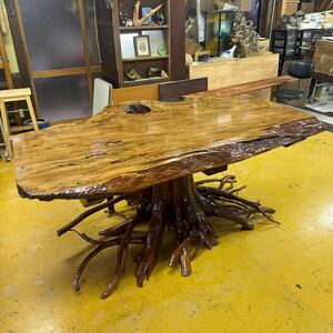 【希少】 屋久杉 一枚板テーブル 195×135×84（cm） 天然木 和家具 高級 引取限定！