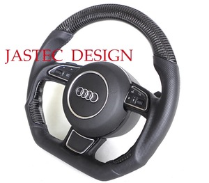 NEW 受注生産品 AUDI A1 A6 A7 4G（S LINE）S6 純正パドル専用　D型 カーボンステアリング DR-DESIGN　by　JASTEC DESIGN