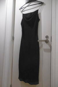 ドレス MARIA BONITA USA ロングワンピース MUSサイズ ビーズ装飾 黒 カラードレス 発表会 中古
