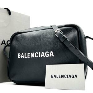 《極美品》現行BALENCIAGA バレンシアガ カメラバッグ ラムスキン エブリデイ クロスボディ ショルダーバッグ 斜め掛け ブラック