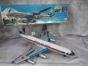 K5 当時物 旭玩具 大型 約55cm JAL 日航機 ダグラス DC-8 ブリキ 飛行機 航空機 日本製 フリクション 動作品 アサヒ玩具 ATC