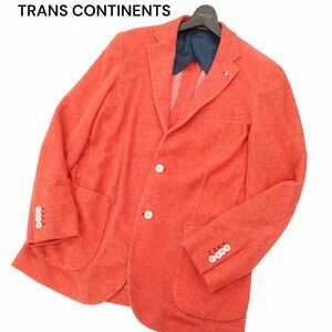 TRANS CONTINENTS トランスコンチネンツ 通年 ロゴ★ ラペルピン パイル 2B アンコン テーラード ジャケット Sz.L　メンズ　C4T00651_1#O