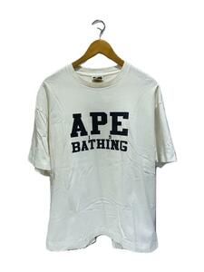 A BATHING APE◆APE IS BATHING/Tシャツ/XL/コットン/ホワイト