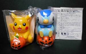 【新品!!】 ポケモン ハロウィン 貯金箱 ピカチュウ ポッチャマ 2個 ちょきんばこ コカコーラ ポケットモンスター 景品 フィギュア 非売品