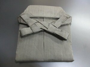 1円 良品 正絹 馬乗り袴 男性用 アンティーク 茶色 縞 式典 和装 和服 紐下91cm 高級【夢職】★★★