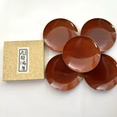 飛騨春慶　伝統工芸　天然木　銘々皿　小皿　5枚組　春慶塗