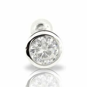 18金ピアス メンズ 鑑定書付 ダイヤモンド SIクラス 片耳ピアス 一粒 ダイヤ 0.50ct ソリティア ホワイトゴールドk18 18k