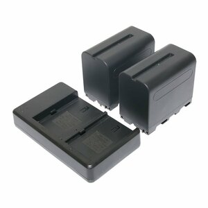 SONY ソニー NP-F950 NP-F970 互換 7.4V バッテリーパック 2個セット 充電器付き USB 動画 撮影 ライト リングライト ポータブル照明
