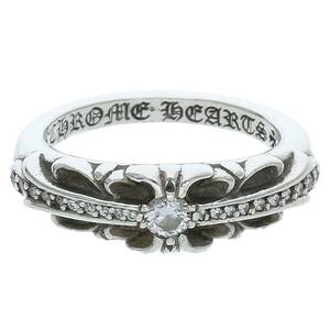 クロムハーツ Chrome Hearts BABY CLSC P/D/ベイビークラシックフローラルクロス サイズ:8.5号 PAVEダイヤ/シルバーリング 中古 SS13