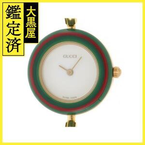 GUCCI グッチ 腕時計 チェンジベゼルウォッチ 11/12.2 ゴールドメッキ／プラスチック ホワイト文字盤 クオーツ 現状販売品【472】SJ