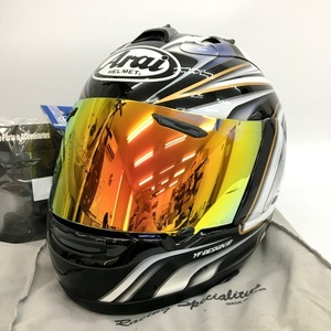 Arai RX-7 RR5 AOYAMA GP フルフェイスヘルメット 外装美品 ミラーシールド装着 Mサイズ ホワイト系 アライ バイク用品 N19029H●