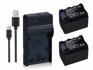 USB充電器 と バッテリー 2個セット DC96 と Victor 日本ビクター BN-VG121 互換バッテリー
