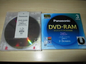 未使用　DVD-RAM 9.4GB 3枚組 くり返し LM-AD240LJ3　Panasonic　カートリッジタイプ