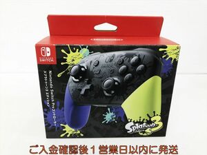 【1円】任天堂 純正 Nintendo Switch Proコントローラー スプラトゥーン3 未検品ジャンク タバコ臭 スイッチ G03-235kk/F3