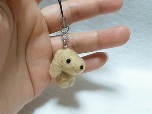 羊毛フェルト ハンドメイド 仔犬 ミニチュアダックスちゃん ストラップ 