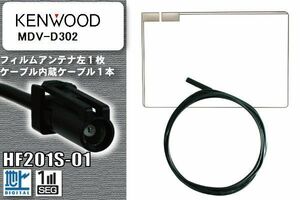 フィルムアンテナ ケーブル セット 地デジ ケンウッド KENWOOD 用 MDV-D302 対応 ワンセグ フルセグ HF201S-01