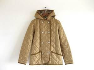 ☆英国traditional weatherwear☆キルティングジャケット☆キャメル☆34(7号相当)☆Wボタン☆コート☆マッキントッシ☆