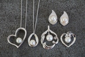 B614 ミキモト/MIKIMOTO 田崎真珠/TASAKI 本真珠 パール ブランド ペンダント ネックレス SILVER 大量 おまとめ まとめて まとめ売り 