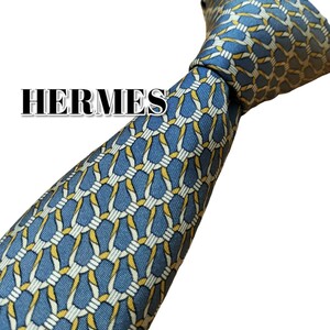 ★HERMES★　エルメス　ブルー系　総柄　フランス製　263-5