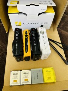 (美品)CANON IXY 30S COOLPIX S6900 PowerShot Digital Camera 4台 動作確認済み(G004)