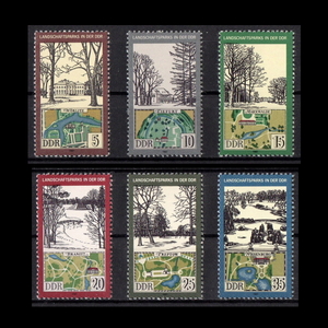 ■東ドイツ切手　1981年　公園のある風景 / 景観　6種完