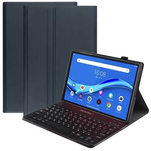 Lenovo Tab6 10.3インチ 専用 ケース付き Bluetooth キーボード US配列 かな入力対応 ネイビーブルー