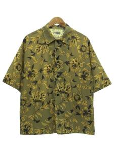 CALEE◆Allover flower pattern drop shoulder S/S shirt/M/ナイロン/キャメル