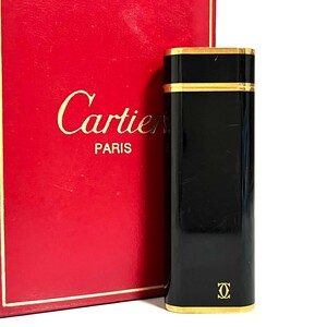1円スタート Cartier カルティエ ライター ガスライター ブラック ゴールド 喫煙具