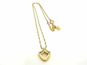 1円 ChristianDior ディオール ヴィンテージ ラインストーン ネックレス ペンダント アクセサリー レディース ゴールド系 BJ2134