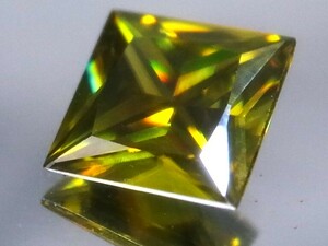 1.56ct 新品・虹色スペクトル光の煌き・超希少石・合成ルチル（チタニア）