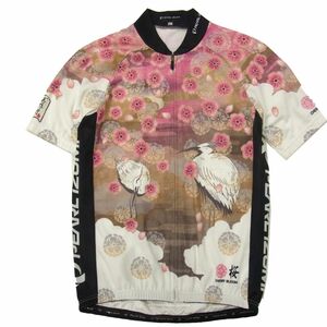 限定☆PEARL IZUMI パールイズミ 半袖 サイクルジャージ 桜と白鷺 真珠泉 サイクルウェア 日本製 ロードバイク