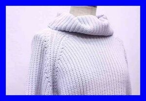 ■美品 スパイラルガール SPIRALGIRL セーター ニット オフタートルネック 長袖 Ｆ Ｍサイズ 水色 服F3842