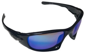 オークリー サングラス テン TEN X ブラック 黒 Blue Polarized 偏光レンズ メンズ OAKLY 【中古】