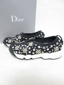 【送料込】 Dior クリスチャンディオール ウエアー 靴 ブラック 黒 DIOR FUSIONスニーカー スリッポン KCK105BRVS900 size35 22.0cm/958067