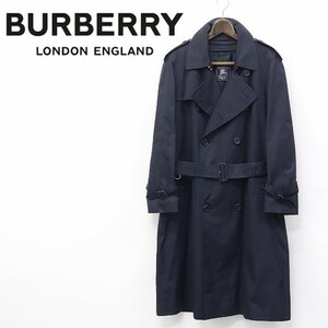 ヴィンテージ 希少◆BURBERRYS/バーバリー×MARUZEN TOKYO 丸善別注 裏地チェック柄 ウールライナー付 トレンチ コート ネイビー