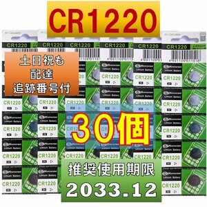追跡番号 土日祝日配達 CR1220 30個 リチウムボタン電池 使用推奨期限 2033年12月 コンサートリングライト リングライトスター fa